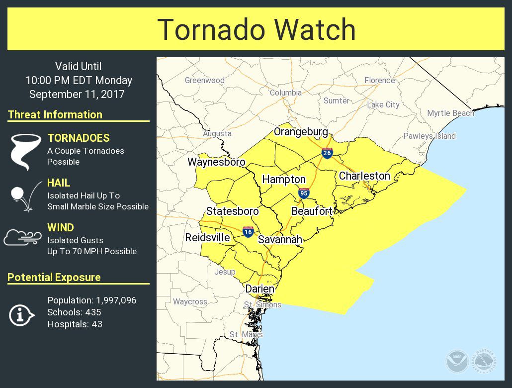 Irma tornado watch Monday